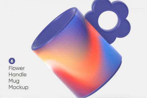 Cute Mug Mockup with Floral Handle
