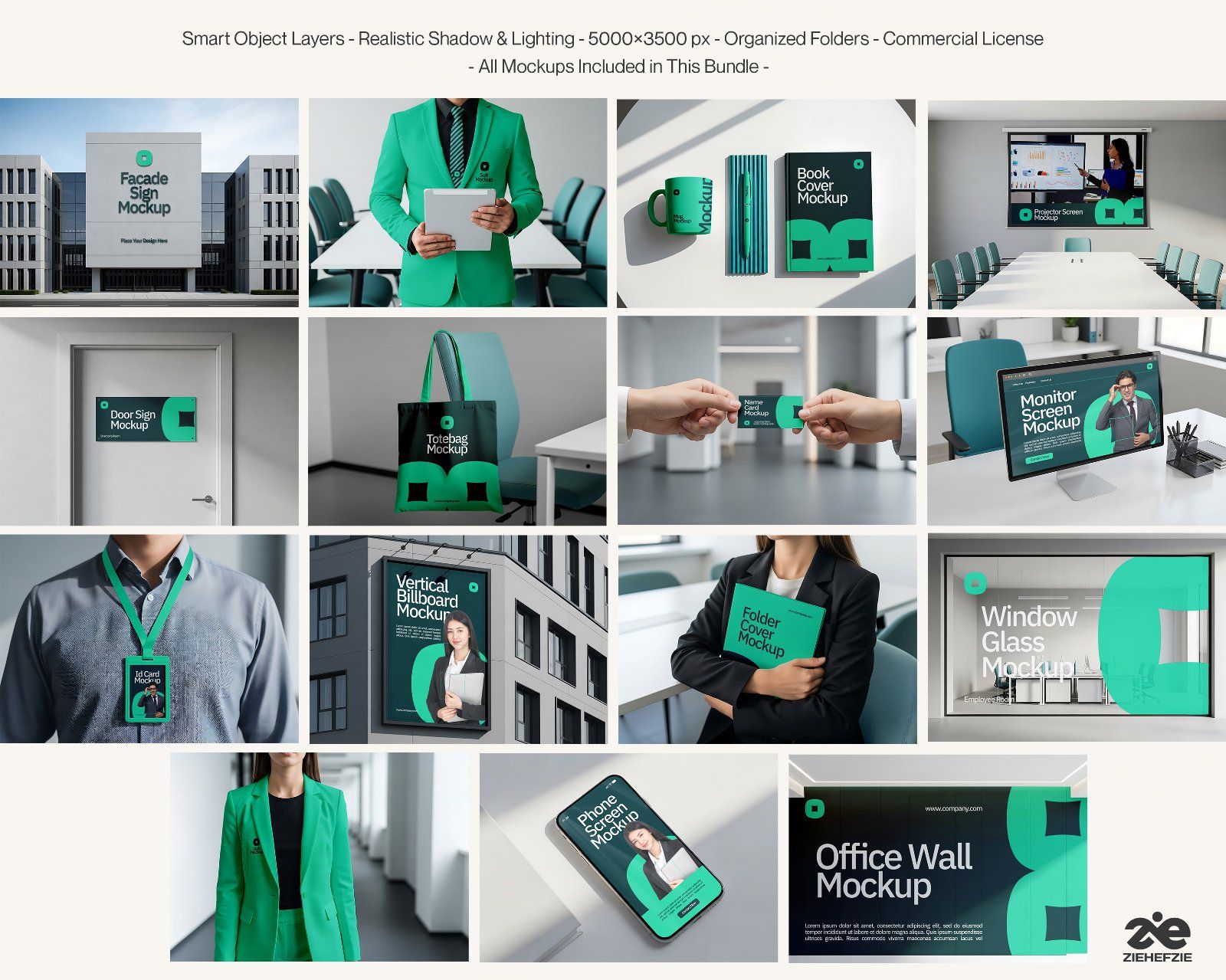 15  Premium Corporate Branding Mockup Bundle – Business Identity & Office PSD Mockups