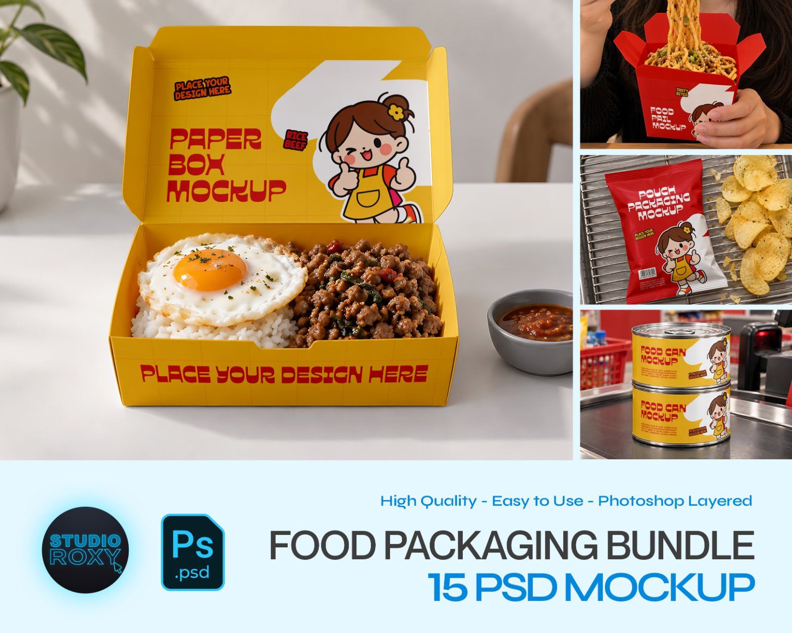 Food Packaging Mockup Bundle - 15 Takeaway & Box PSD Mockups — image 1