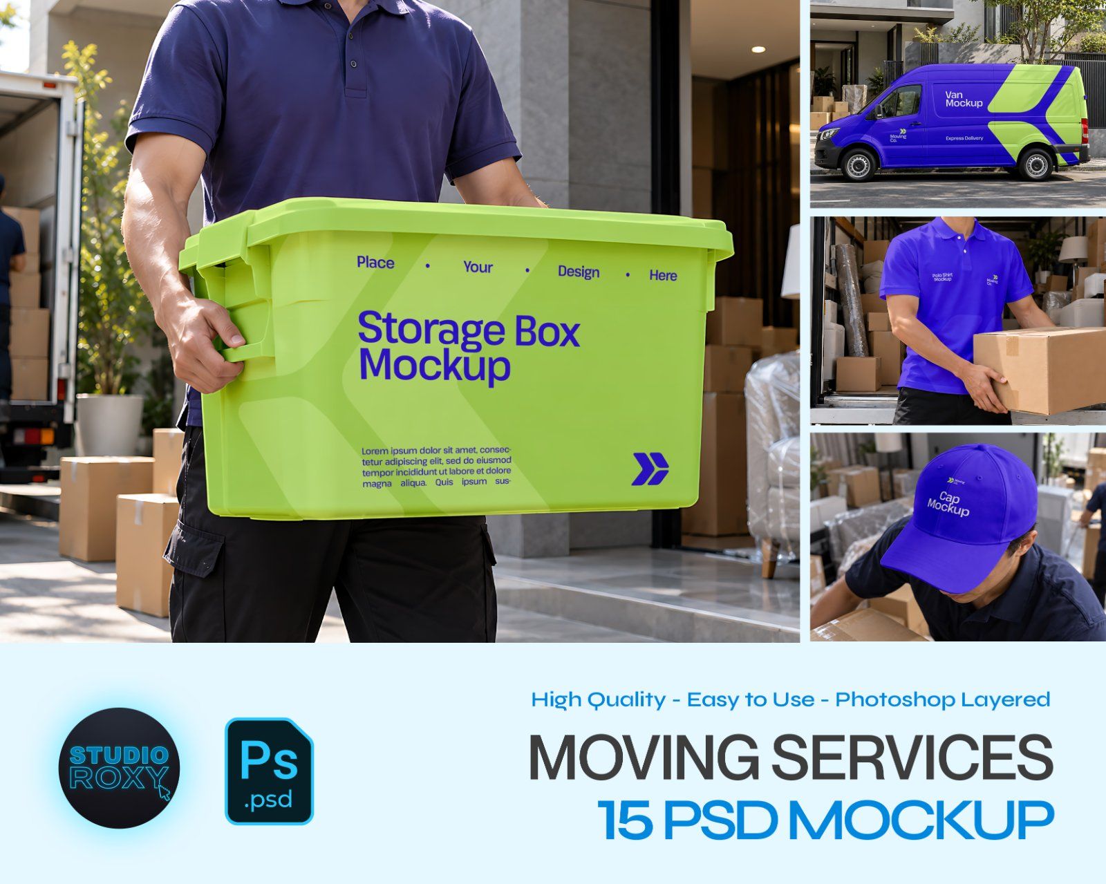 Moving Services Branding Mockup Bundle - 15 Logistics PSD Mockups — image 1