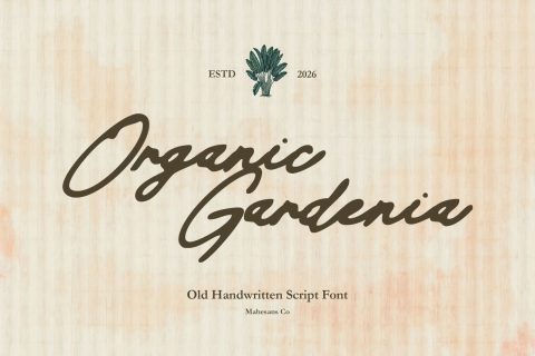 Organic Gardenia - Old Handwritten Script Font