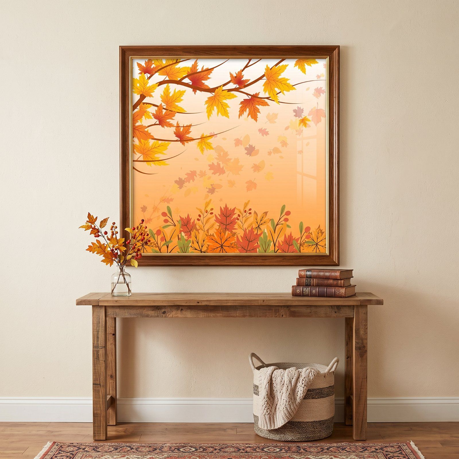 Poster of Autumn Leaves Landscape Wall Art – Cozy Fall Foliage Printable 🍂🧡 — image 1