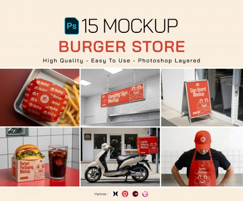 Premium Branding Big Burger Mockup