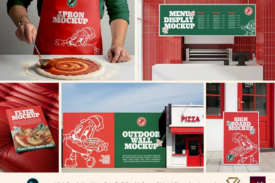 Premium Branding Pizza Store Mockup