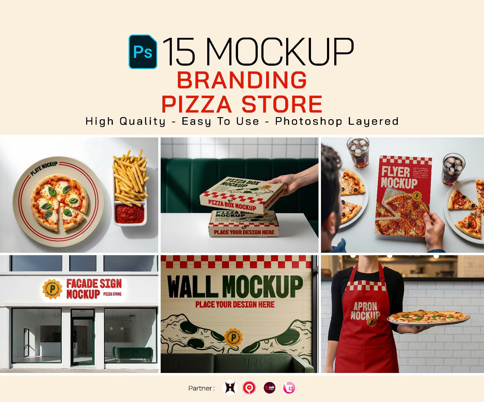 Premium Branding Premium Pizza Store Mockup