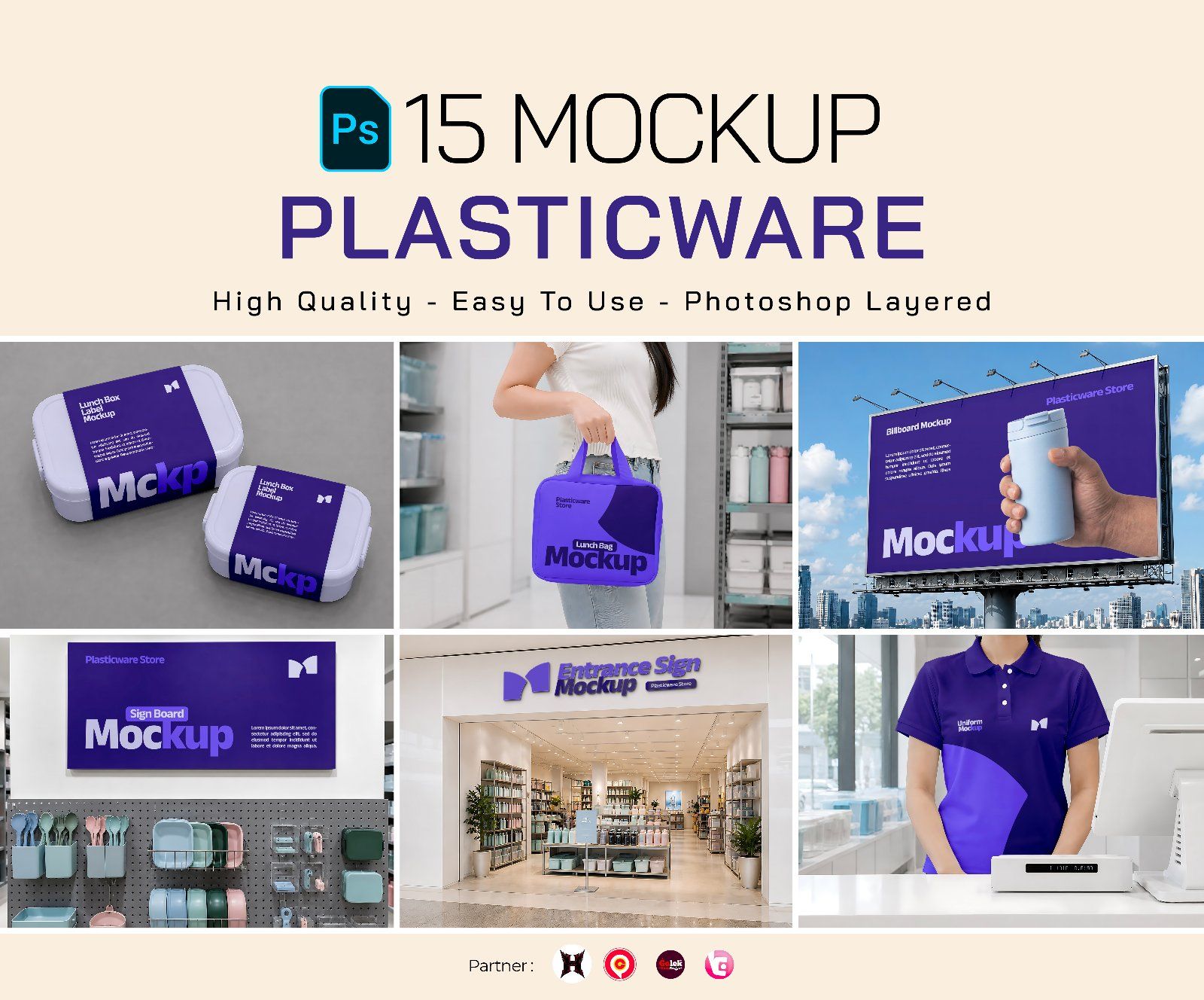 Premium Branding Plasticware Store Mockup