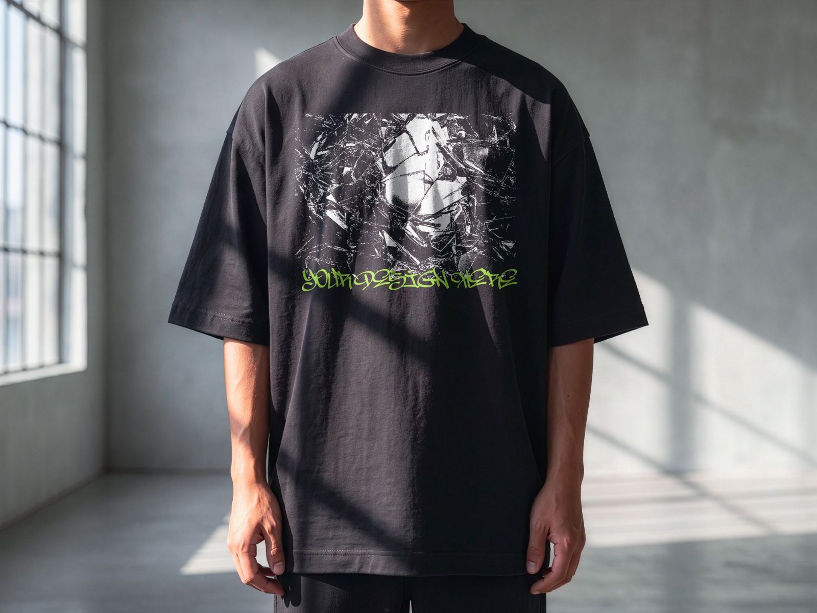 Oversized Front T-Shirt Mockup Male Model | Streetwear Apparel Mockup — image 1