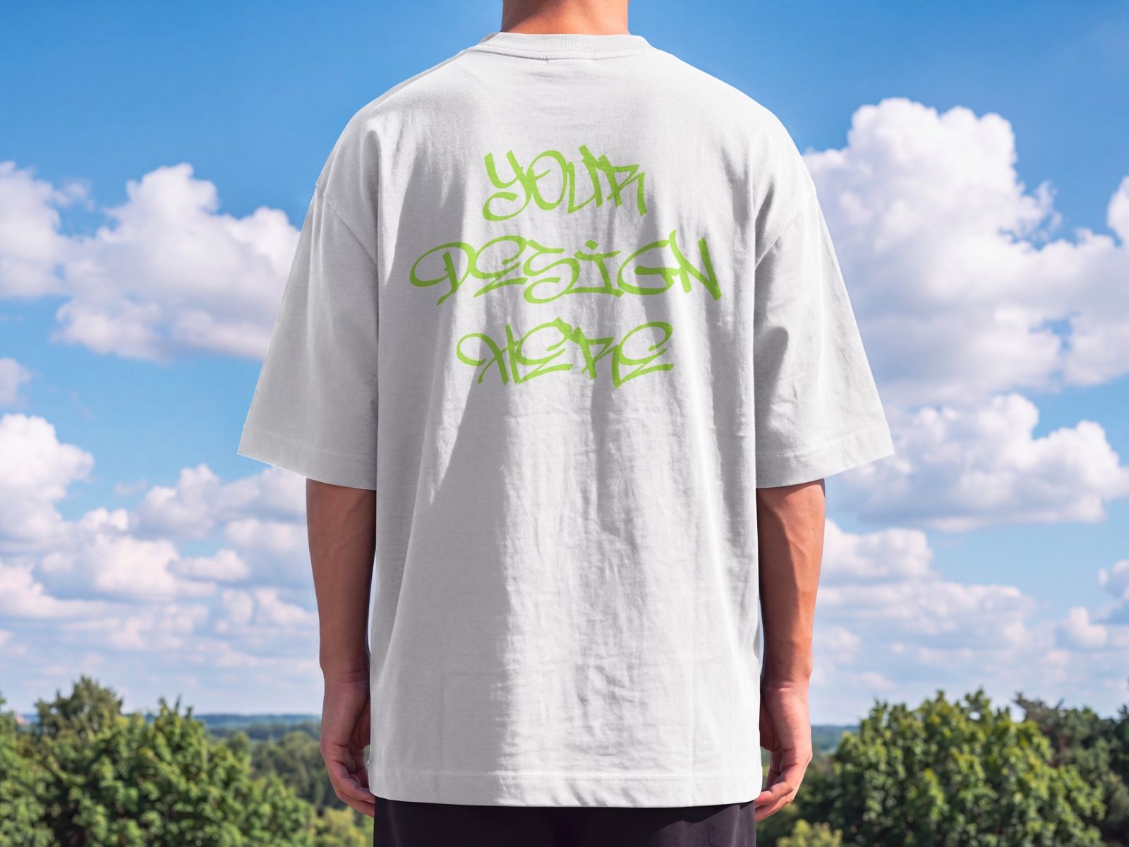 Men's Oversized Back T-Shirt Mockup | Streetwear Lifestyle — image 2