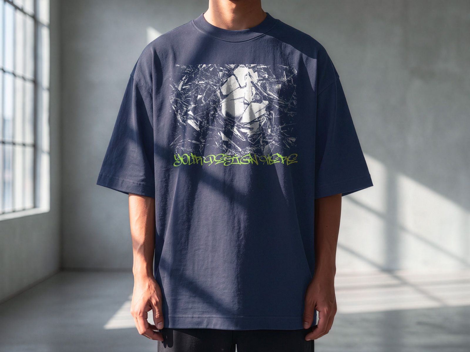 Oversized Front T-Shirt Mockup Male Model | Streetwear Apparel Mockup — image 2