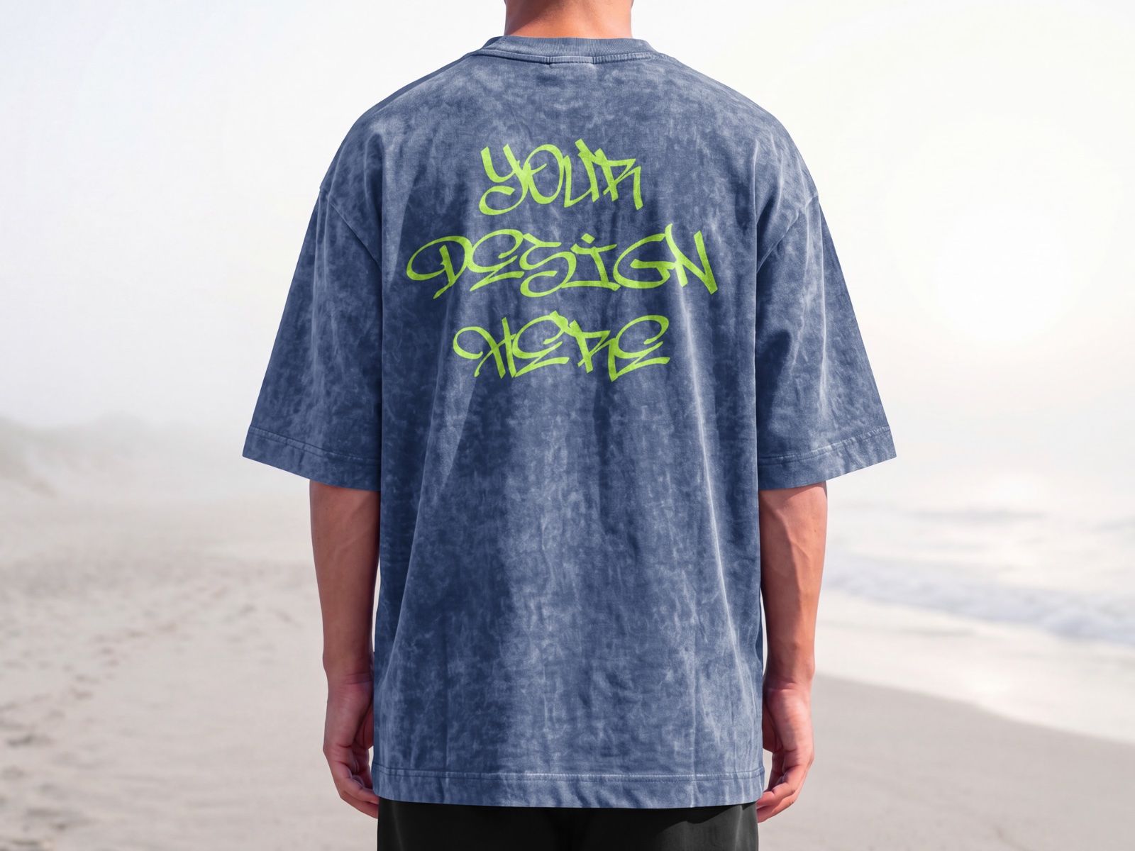 Model Tshirt Washed Back Mockup | Streetwear Apparel — image 2