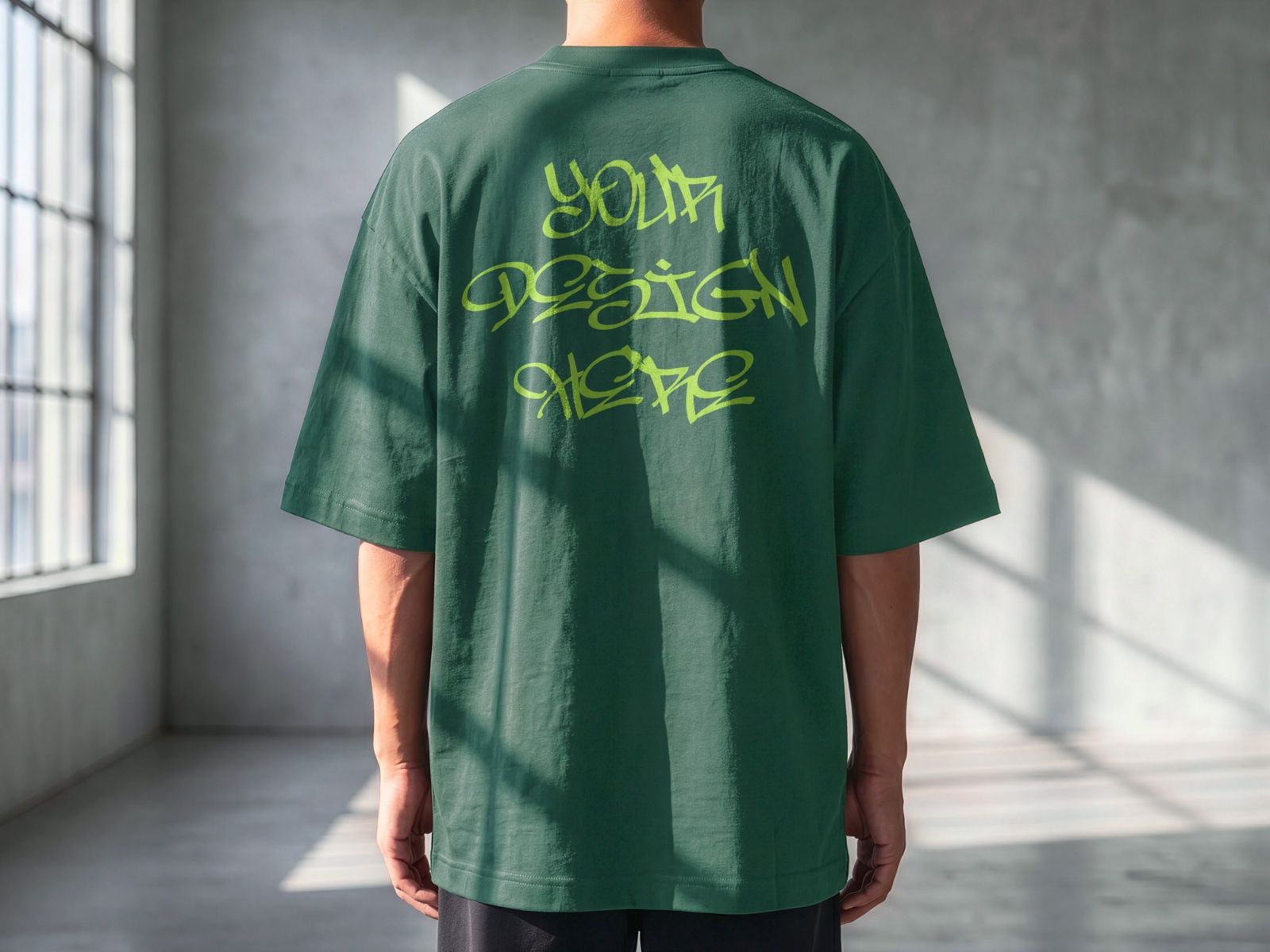 Oversized Back T-Shirt Mockup Male Model | Streetwear Apparel Mockup — image 2