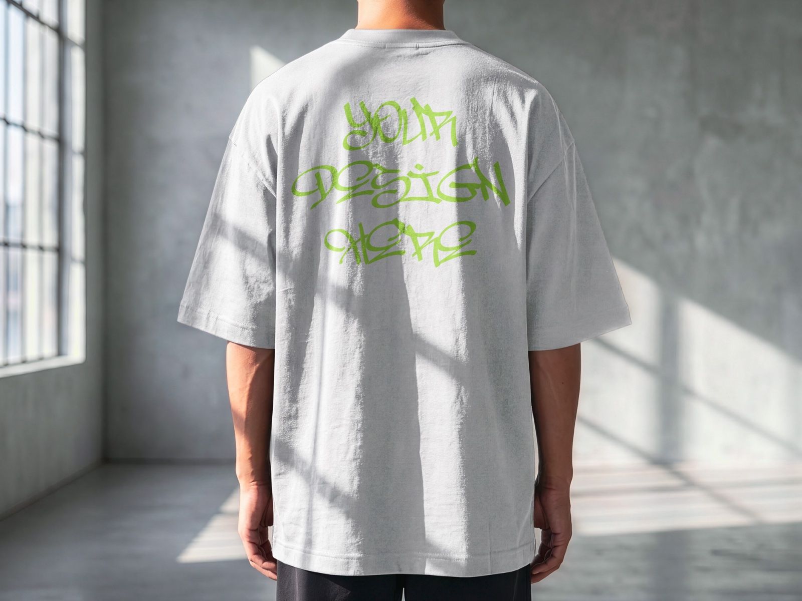 Oversized Back T-Shirt Mockup Male Model | Streetwear Apparel Mockup — image 3