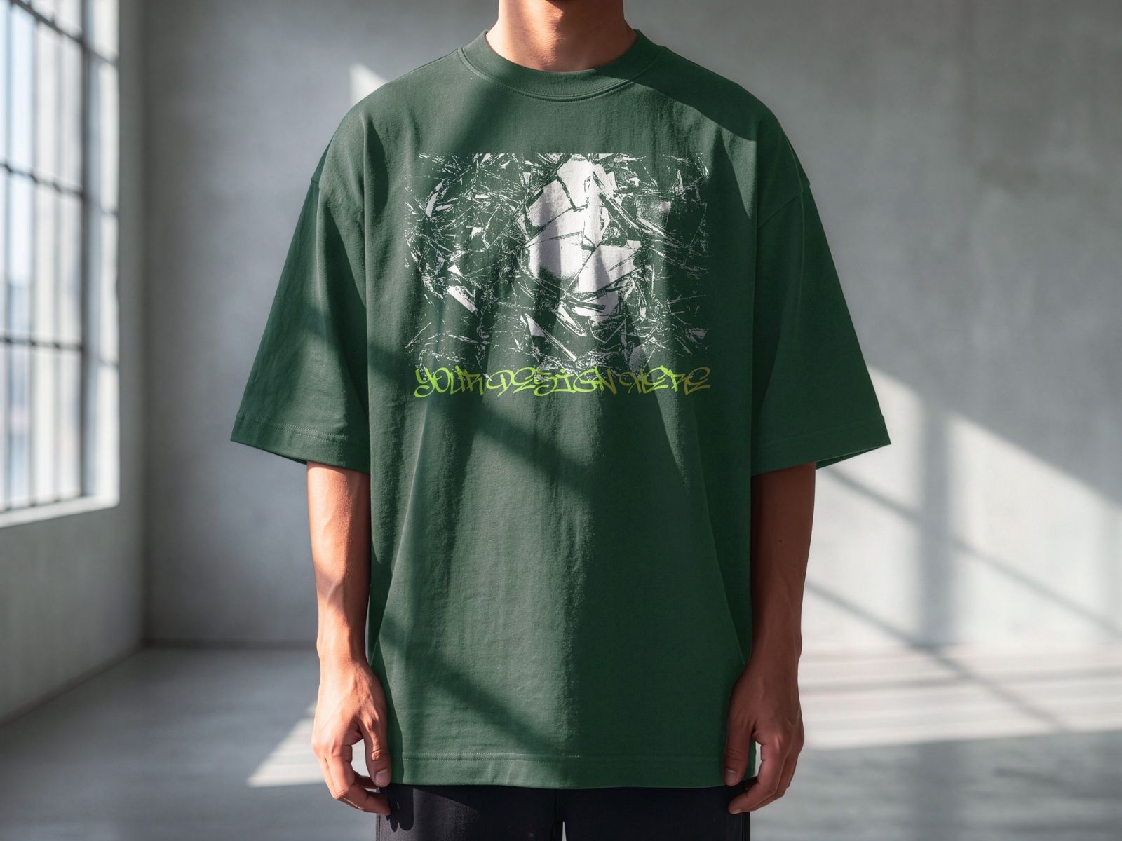 Oversized Front T-Shirt Mockup Male Model | Streetwear Apparel Mockup — image 3