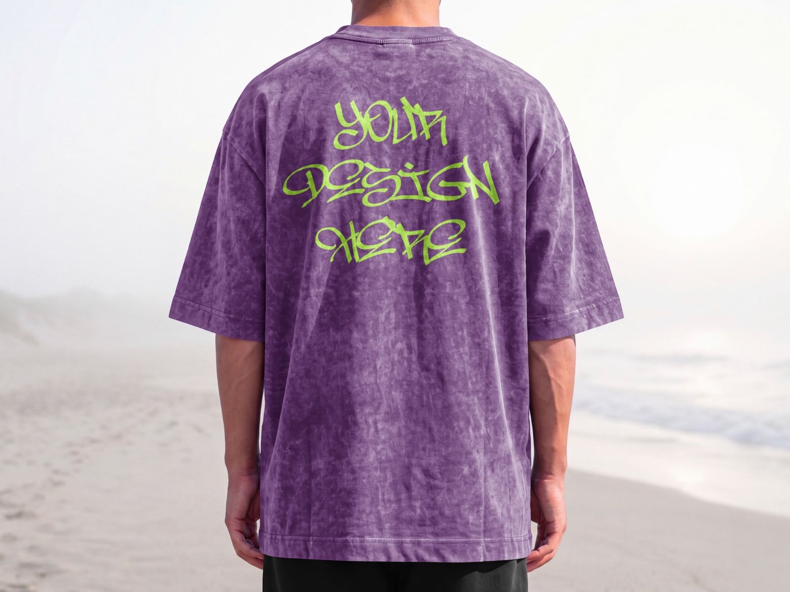 Model Tshirt Washed Back Mockup | Streetwear Apparel — image 3