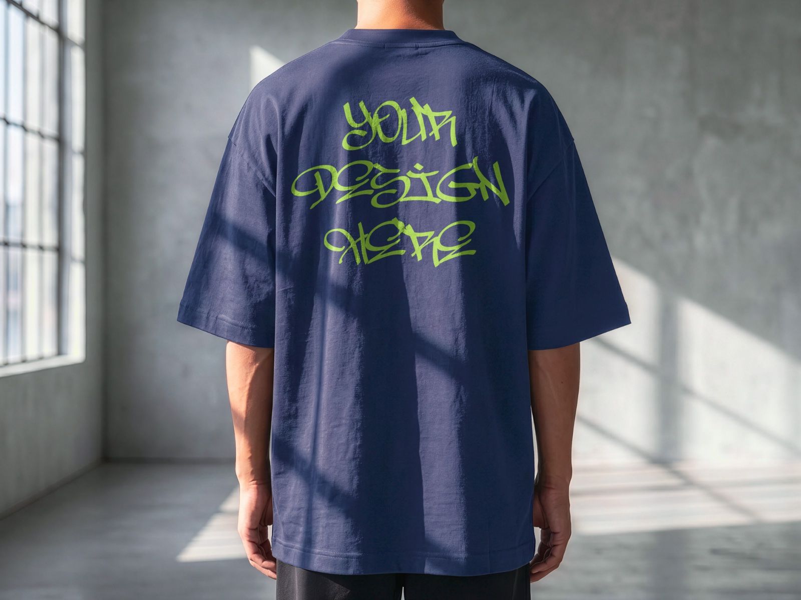 Oversized Back T-Shirt Mockup Male Model | Streetwear Apparel Mockup — image 4