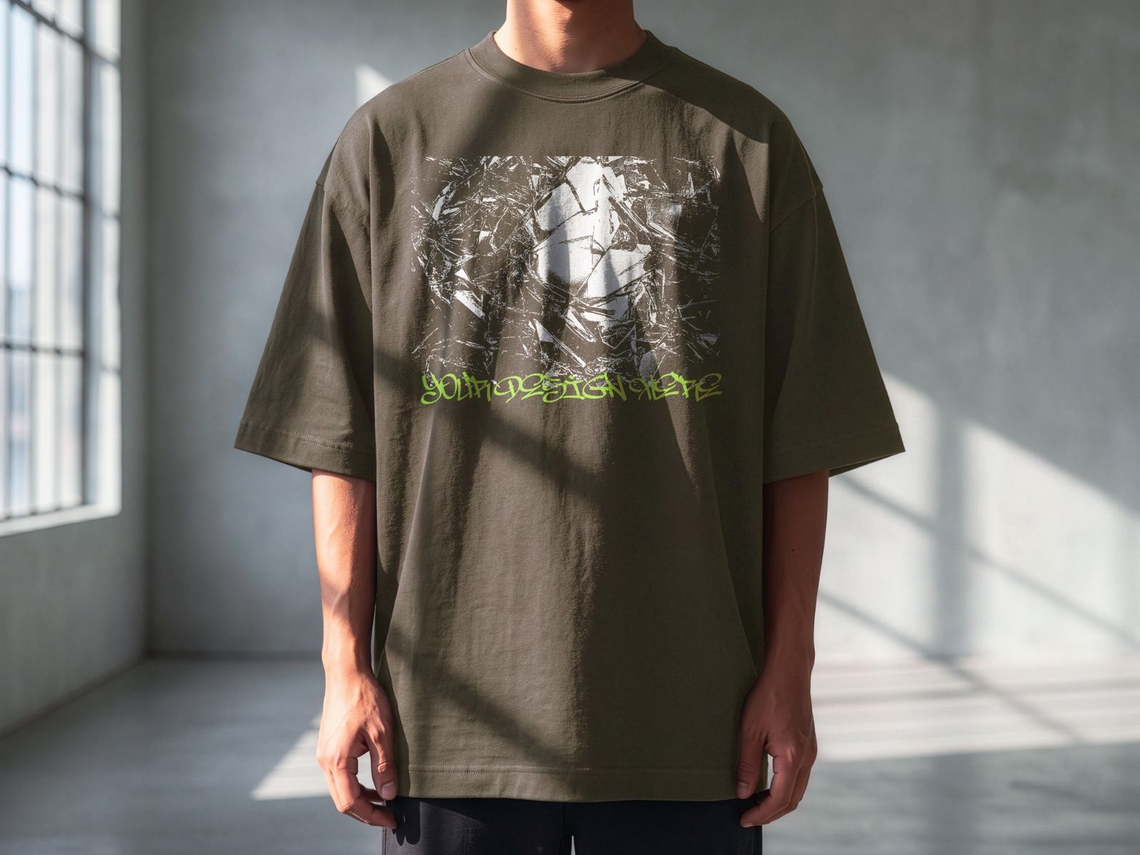 Oversized Front T-Shirt Mockup Male Model | Streetwear Apparel Mockup — image 4