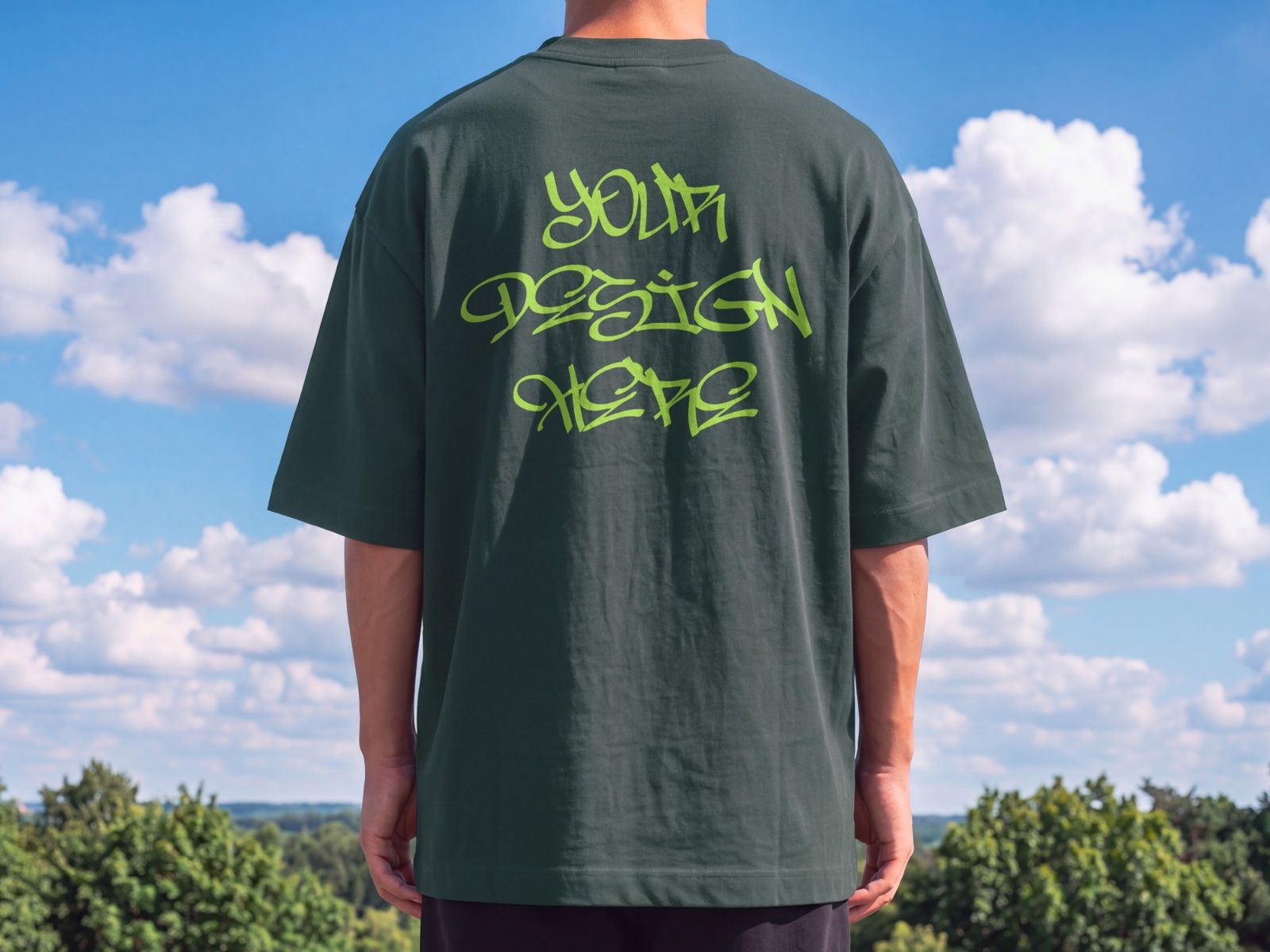 Men's Oversized Back T-Shirt Mockup | Streetwear Lifestyle — image 4