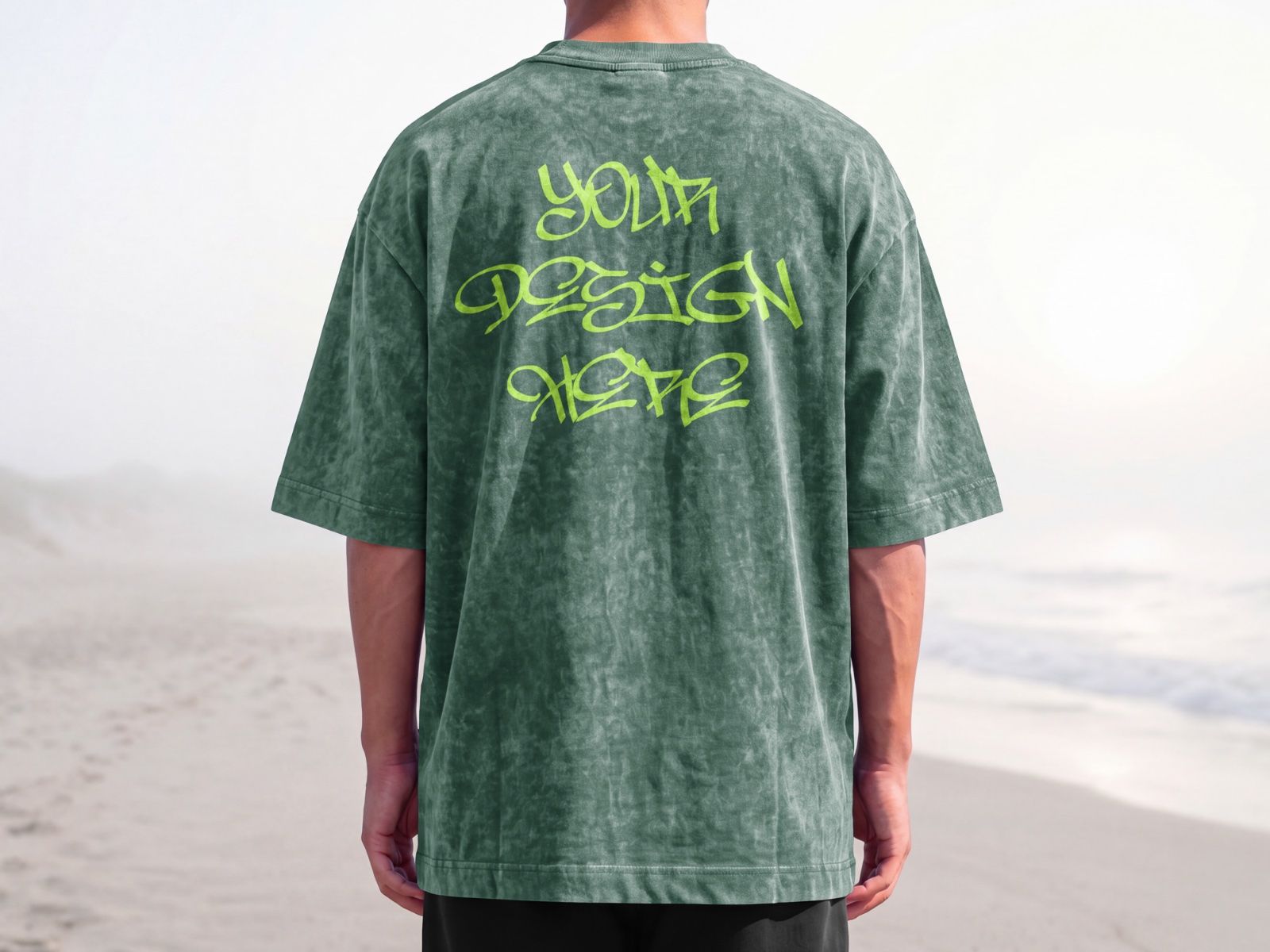 Model Tshirt Washed Back Mockup | Streetwear Apparel — image 4