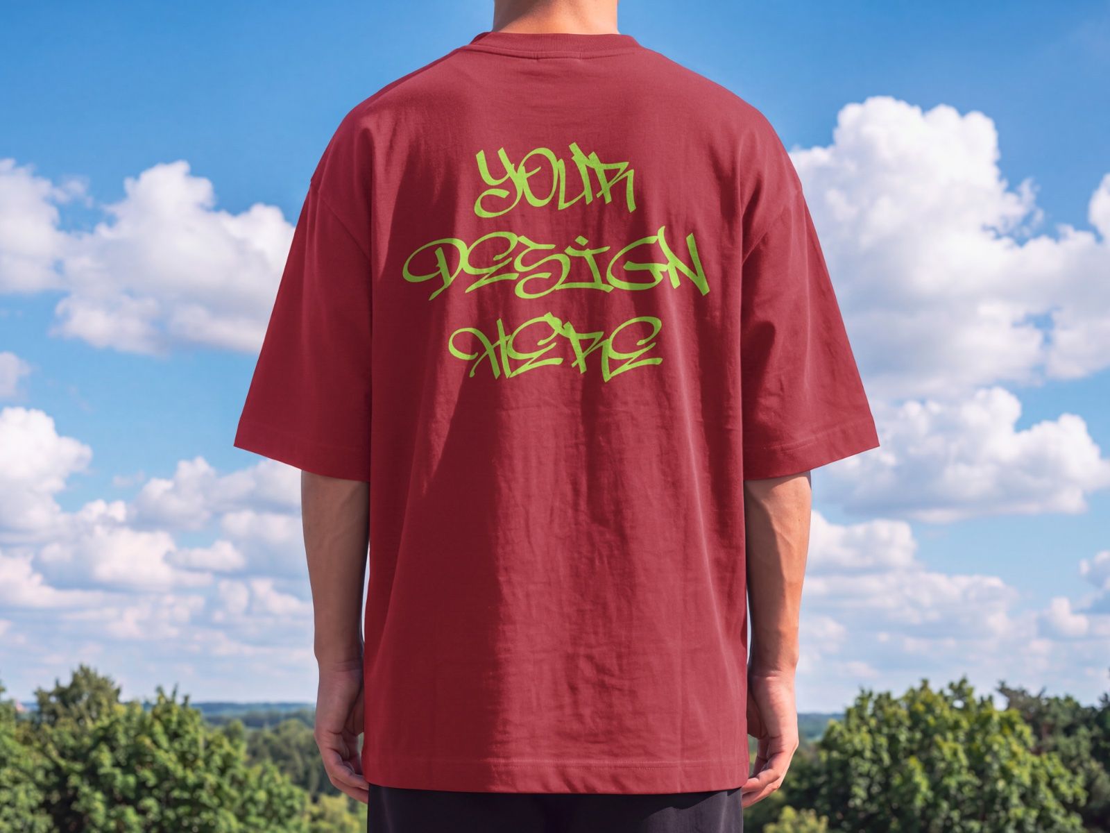 Men's Oversized Back T-Shirt Mockup | Streetwear Lifestyle — image 5