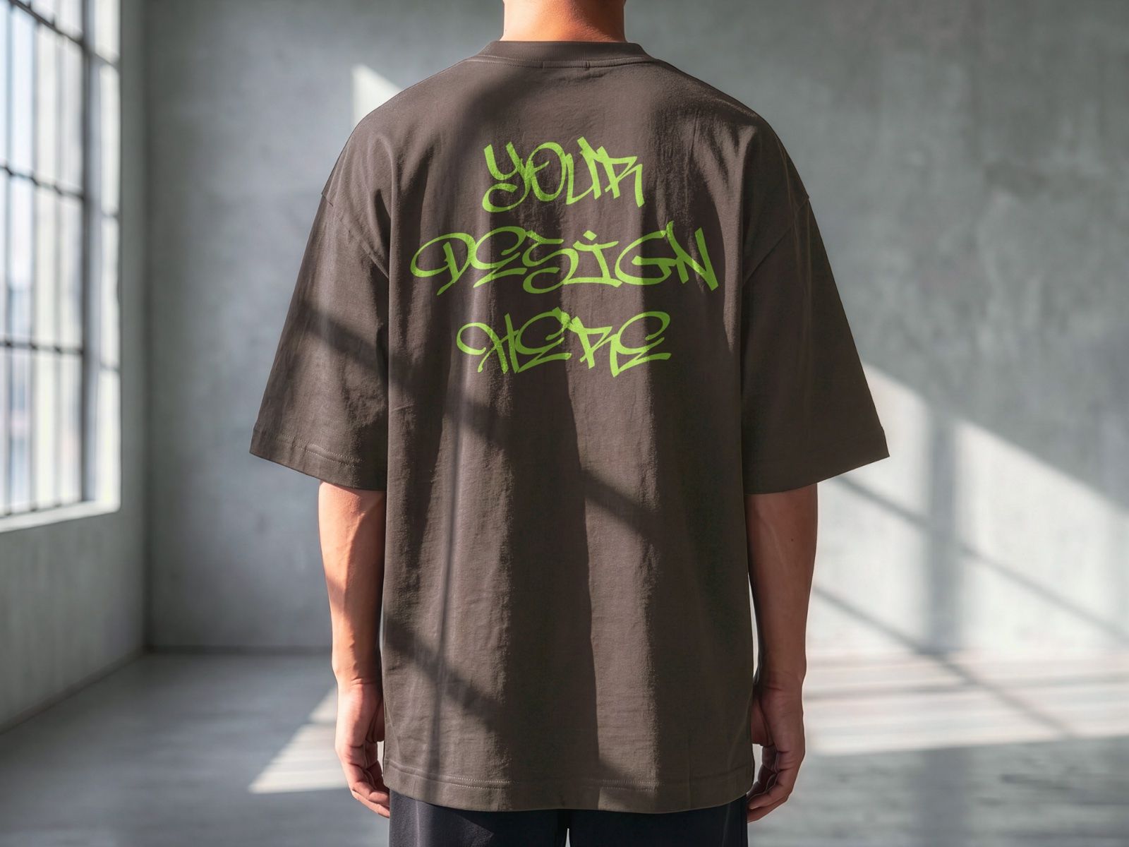 Oversized Back T-Shirt Mockup Male Model | Streetwear Apparel Mockup — image 5