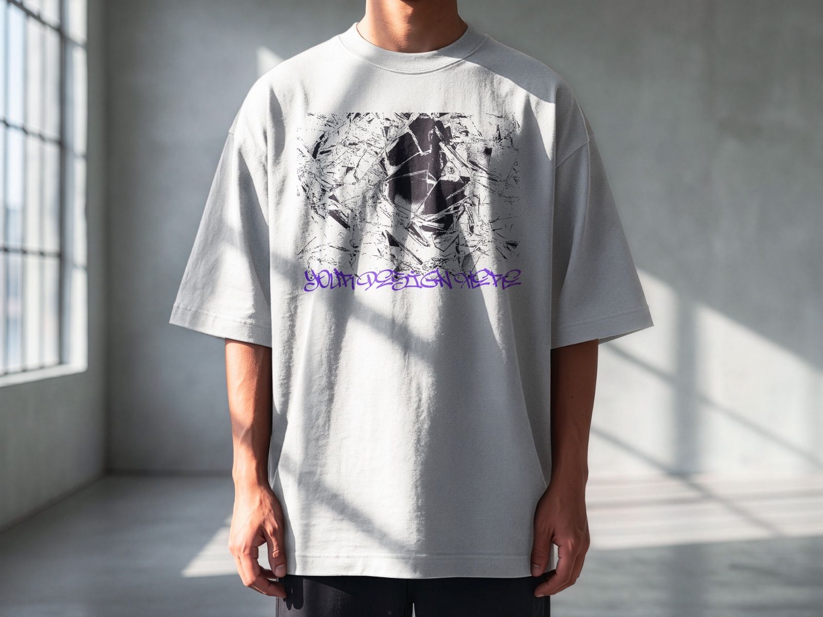 Oversized Front T-Shirt Mockup Male Model | Streetwear Apparel Mockup — image 6