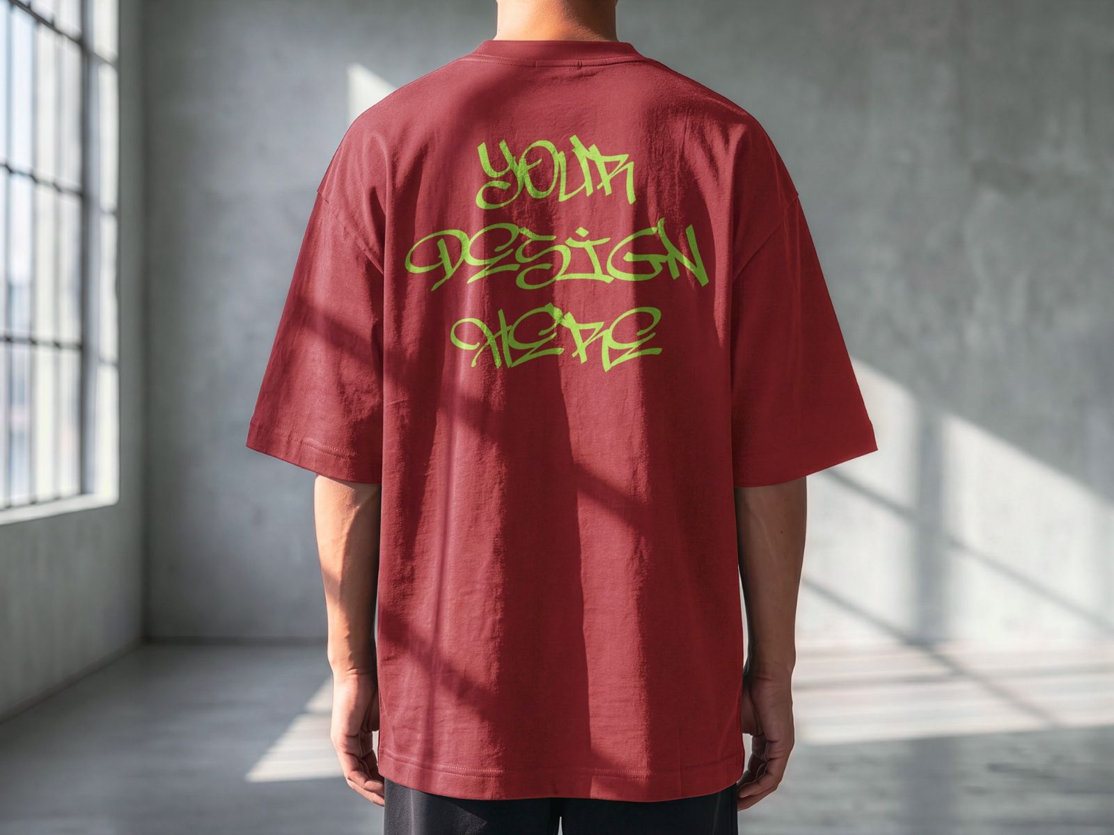 Oversized Back T-Shirt Mockup Male Model | Streetwear Apparel Mockup — image 6