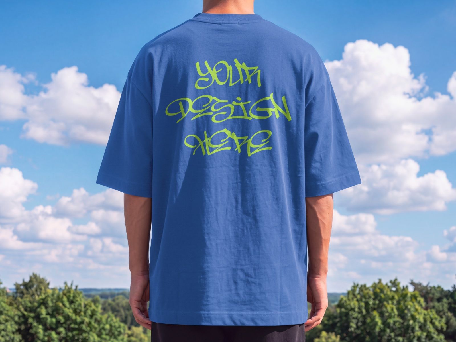 Men's Oversized Back T-Shirt Mockup | Streetwear Lifestyle — image 6