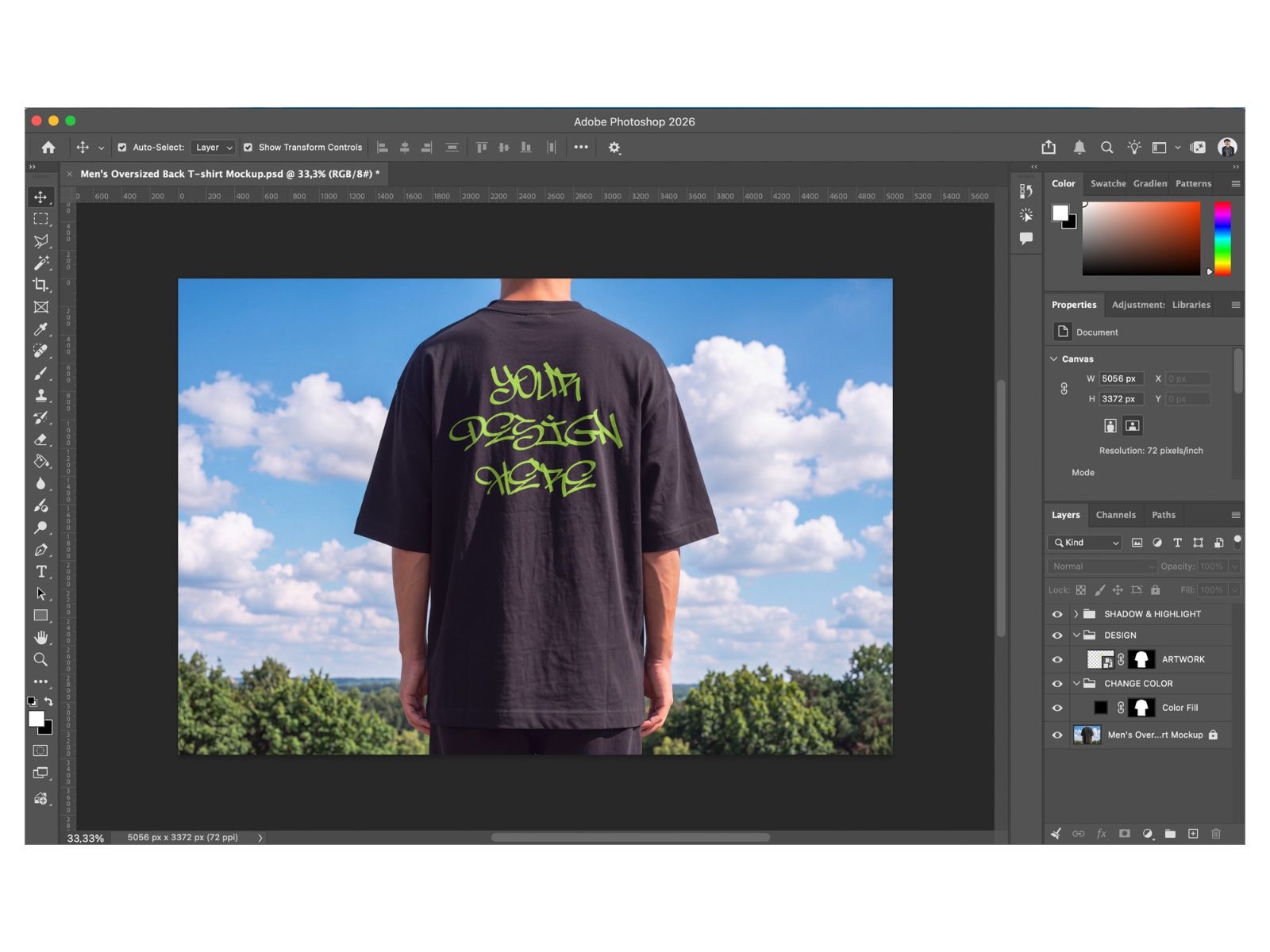 Men's Oversized Back T-Shirt Mockup | Streetwear Lifestyle — image 7