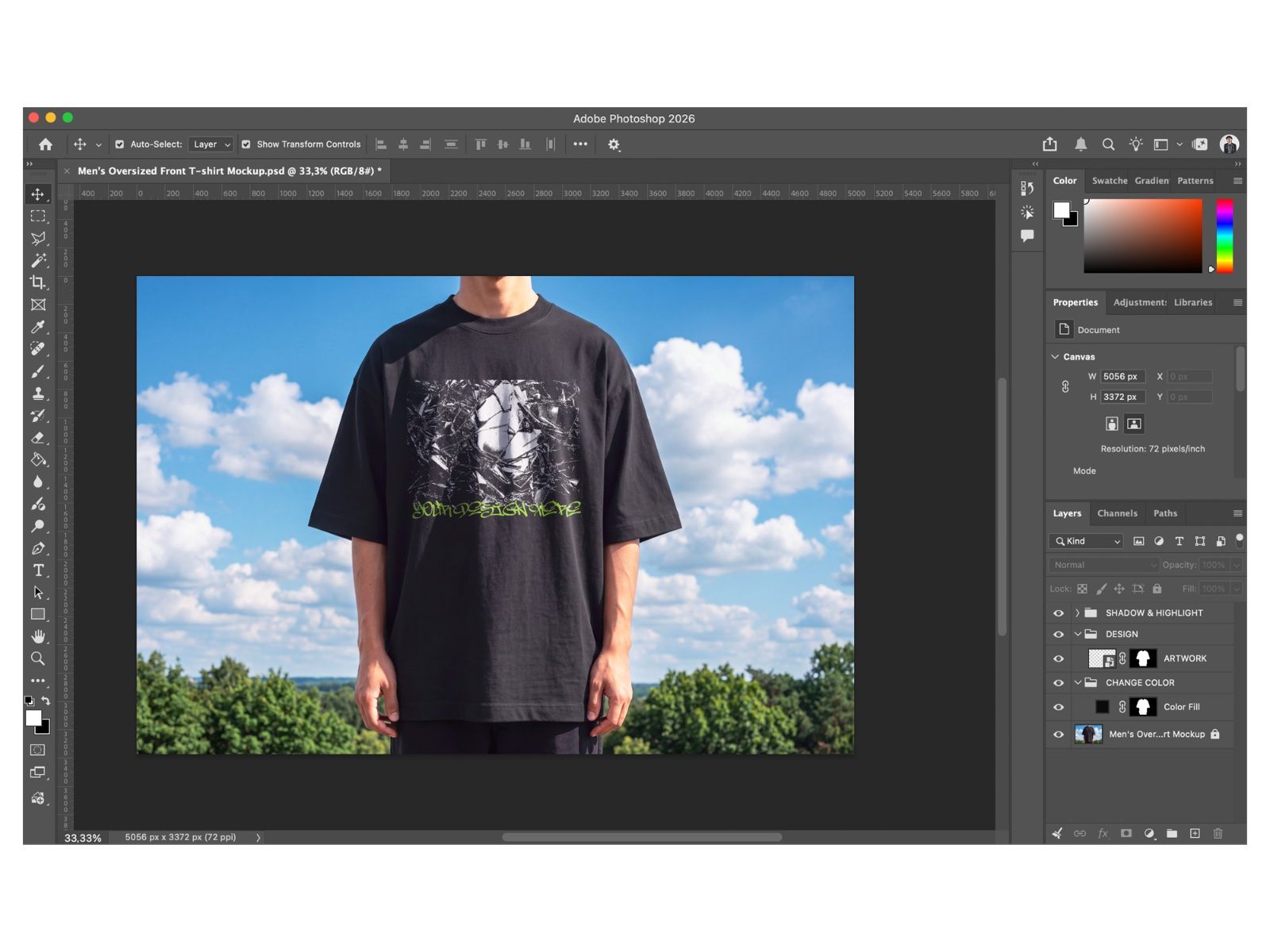 Men's Oversized Front T-Shirt Mockup | Streetwear Lifestyle — image 7