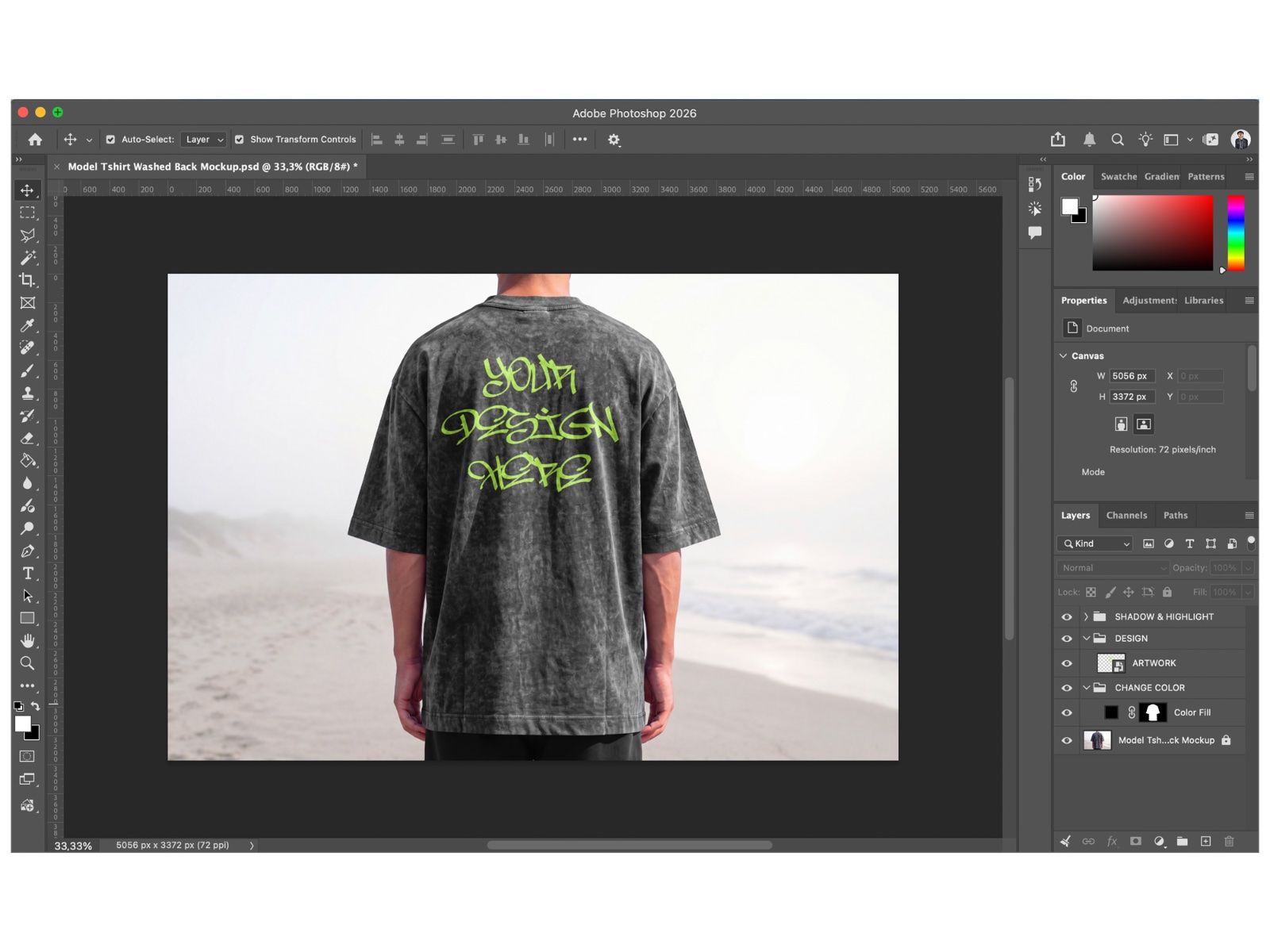 Model Tshirt Washed Back Mockup | Streetwear Apparel — image 7
