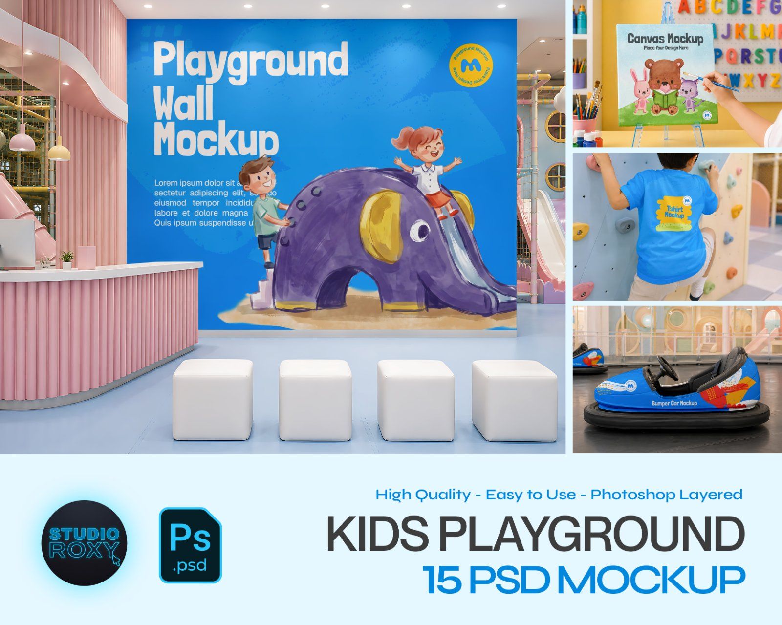 Kids Playground Branding Mockup Bundle - 15 PSD Templates  Indoor Playground & Kids Zone Brand — image 1