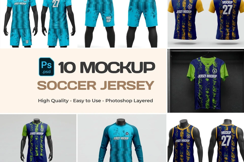 10 Premium Jersey Mockup Collection