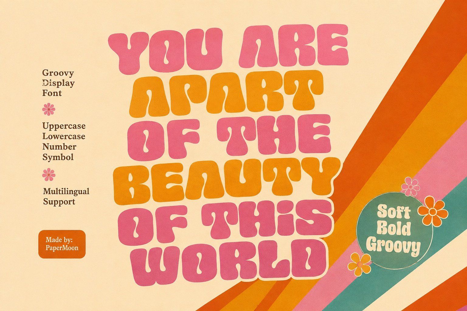 Mellow Tone | Retro Psychedelic Display Font — image 7