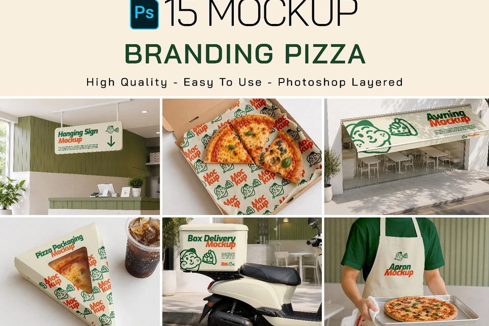 Premium Branding Pizza Mockup