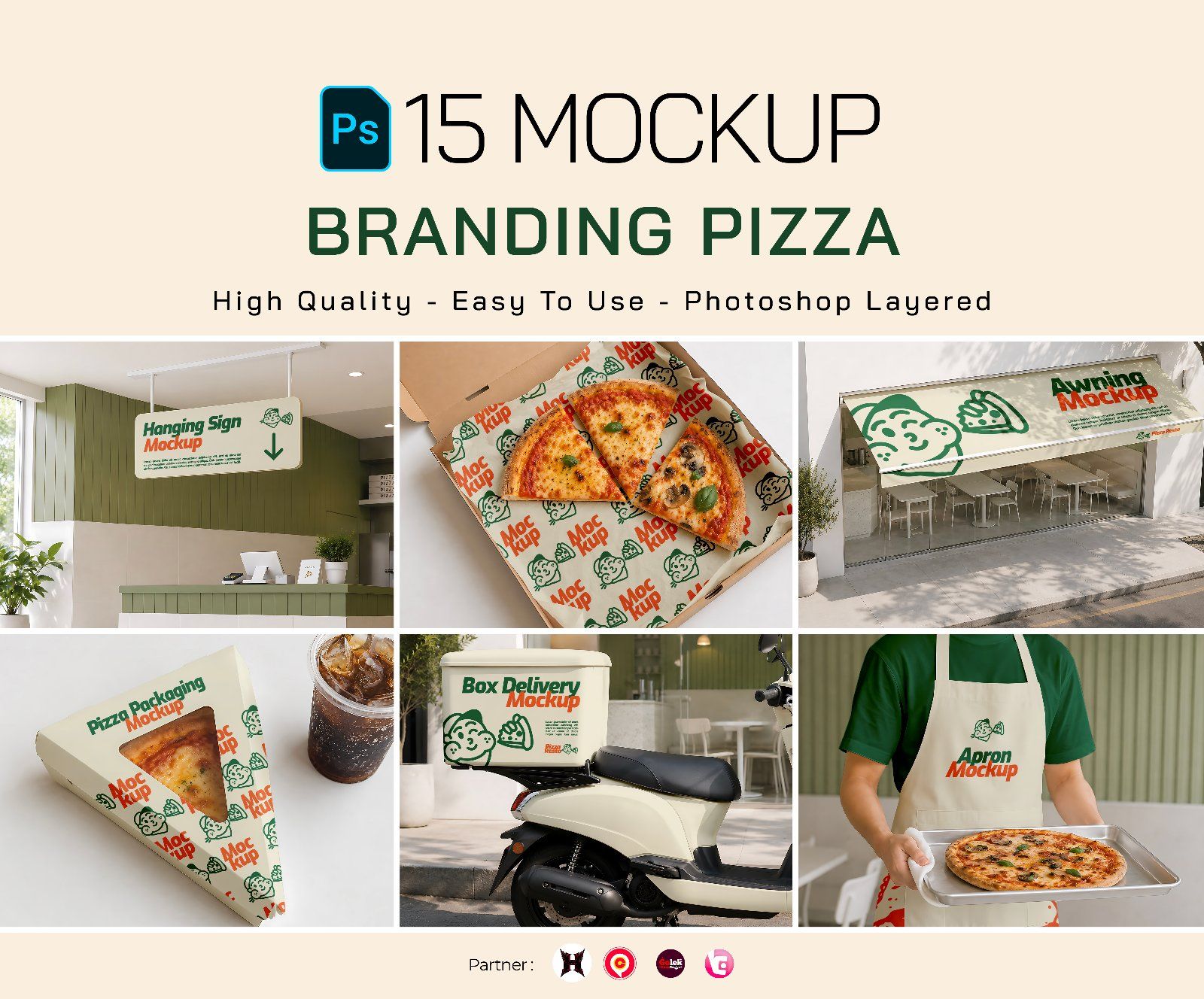 Premium Branding Pizza Mockup
