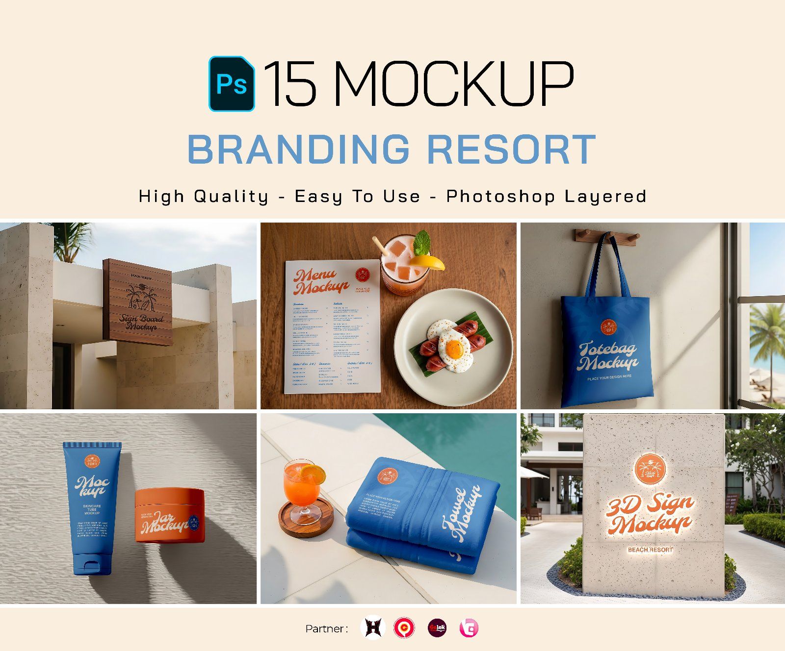 Premium Branding Beach Resort Mockup