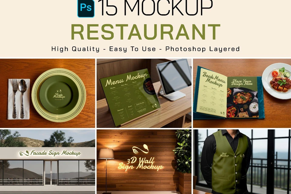 Premium Branding Restaurant Mockup