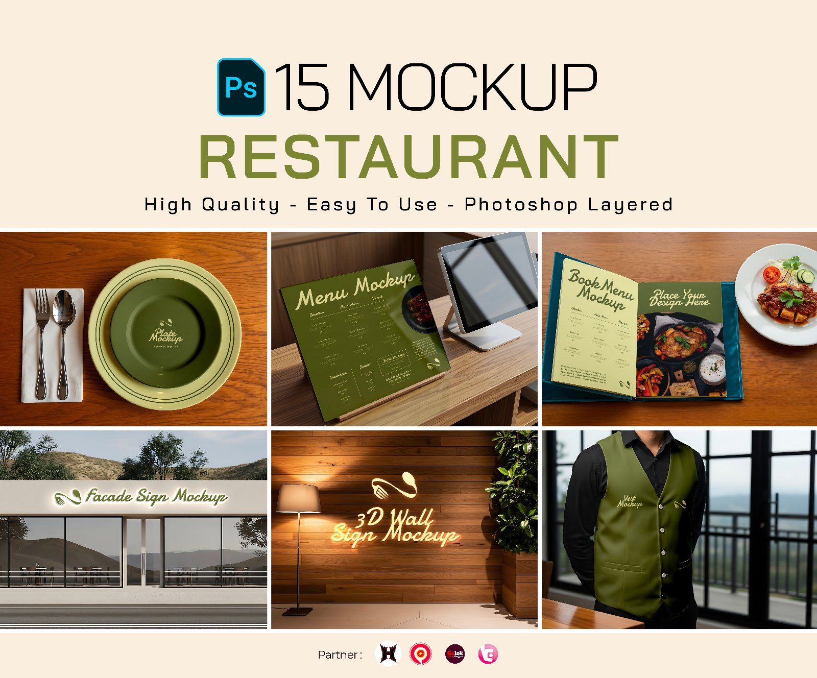Premium Branding Restaurant Mockup