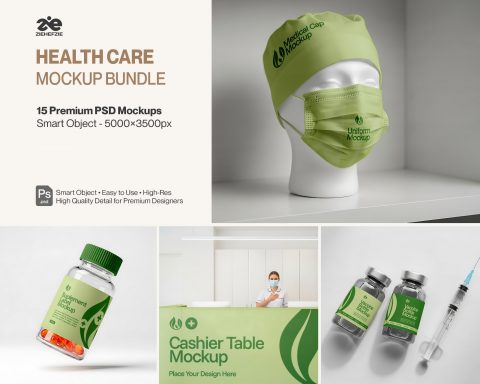Healthcare Mockup Bundle Medical Branding & Pharmaceutical 15 PSD Mockups
