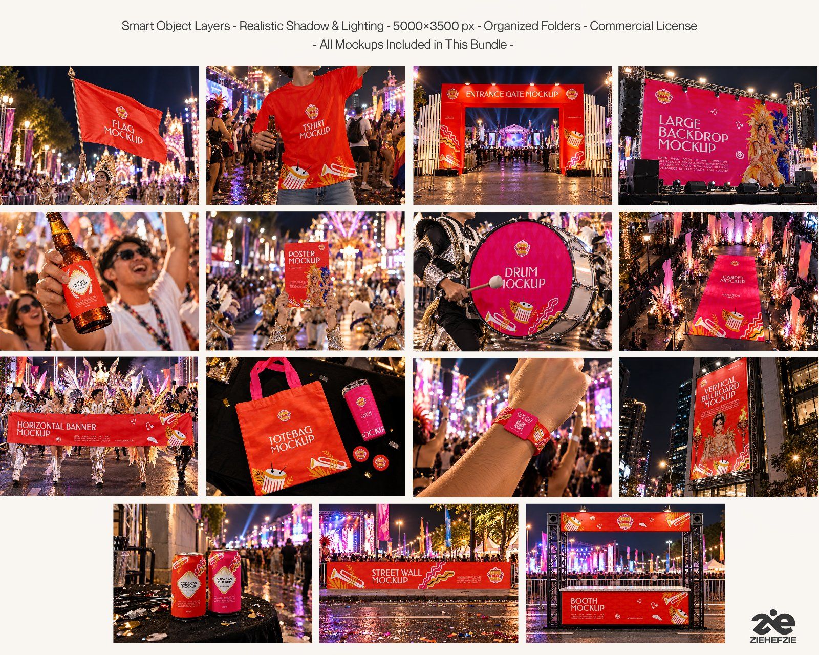Carnival Parade & Entertainment Event 15 PSD Mockup Collection - Festival & Celebration Event Brandi — image 2