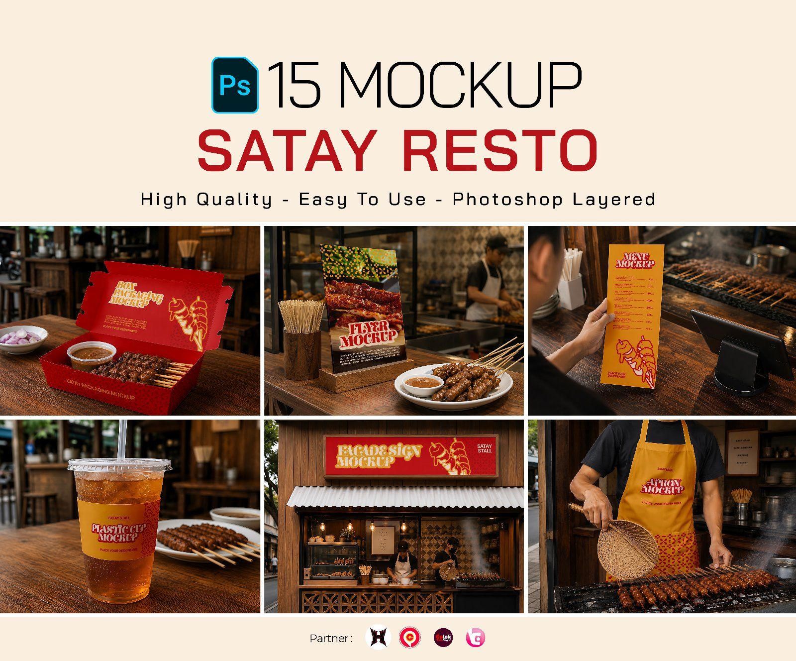 Premium Branding Satay Stall Mockup — image 1