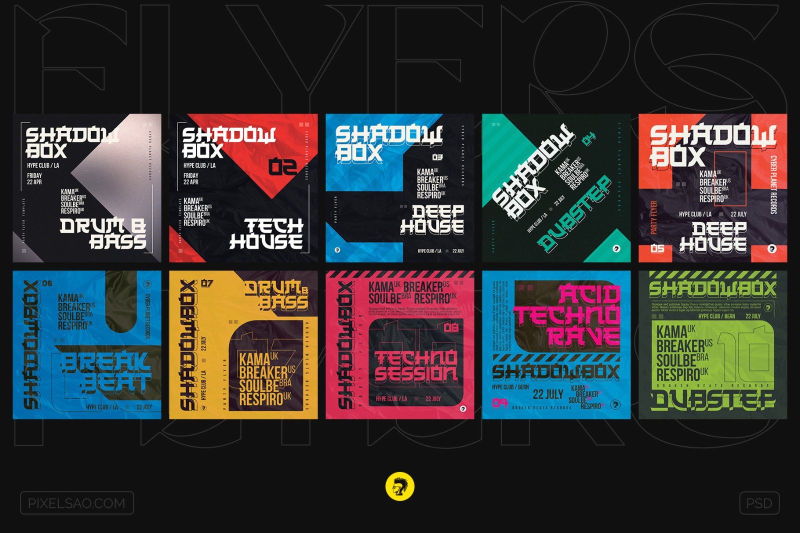 Shadowbox – Bold Typography Poster, Flyer Templates Bundle