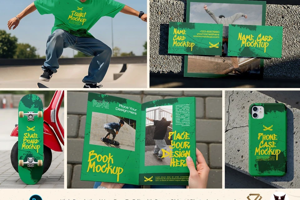 Premium Skateboard Sport Mockup