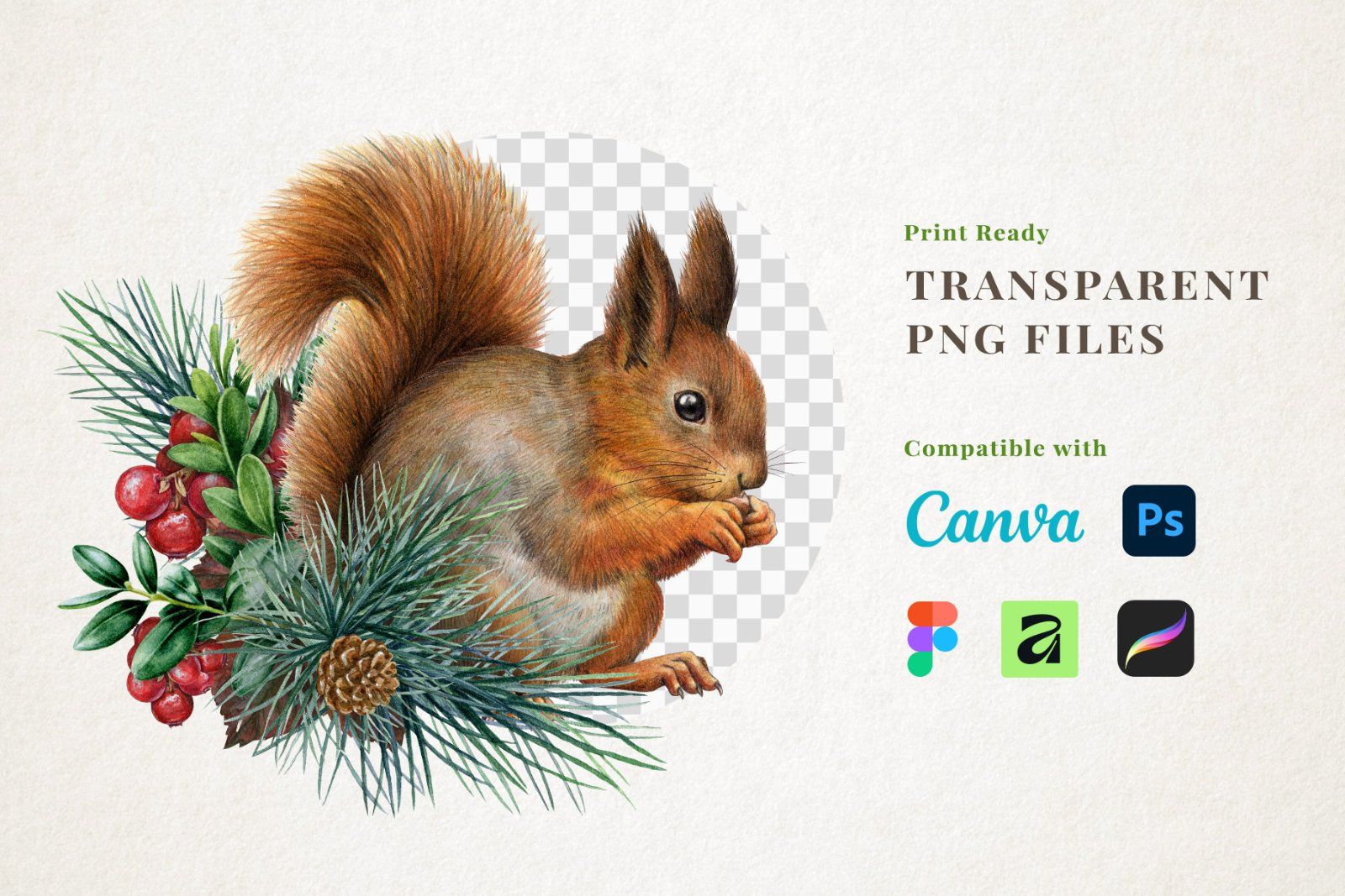 Woodland Animals Watercolor Clipart — image 5