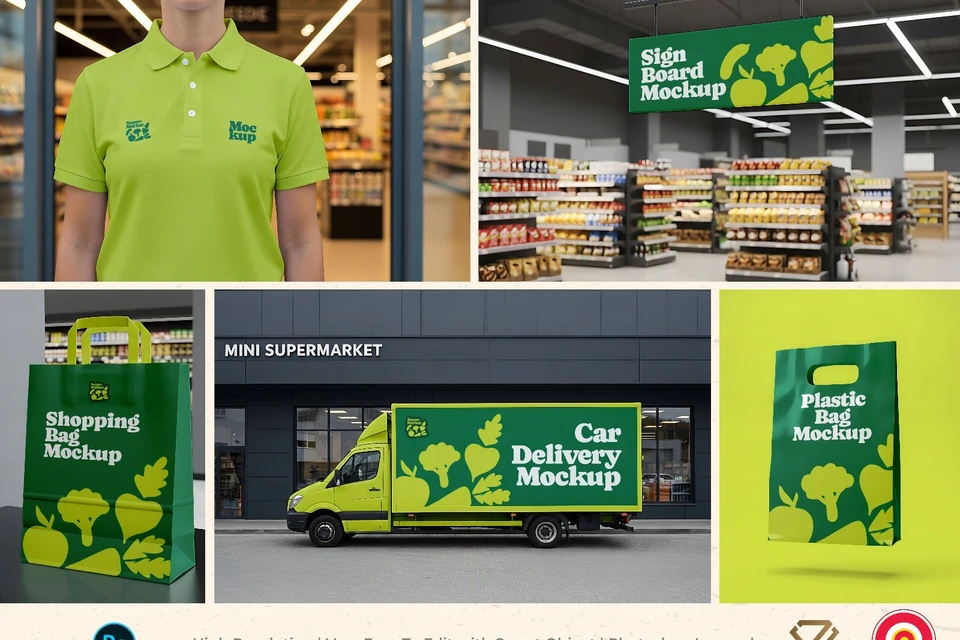 Premium Branding Supermarket Store Mockup