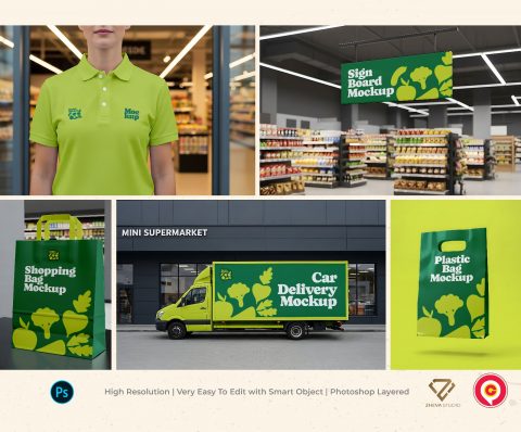 Premium Branding Supermarket Store Mockup