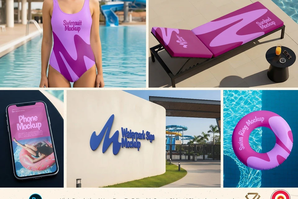 Premium Branding Swimming Pool Mockup