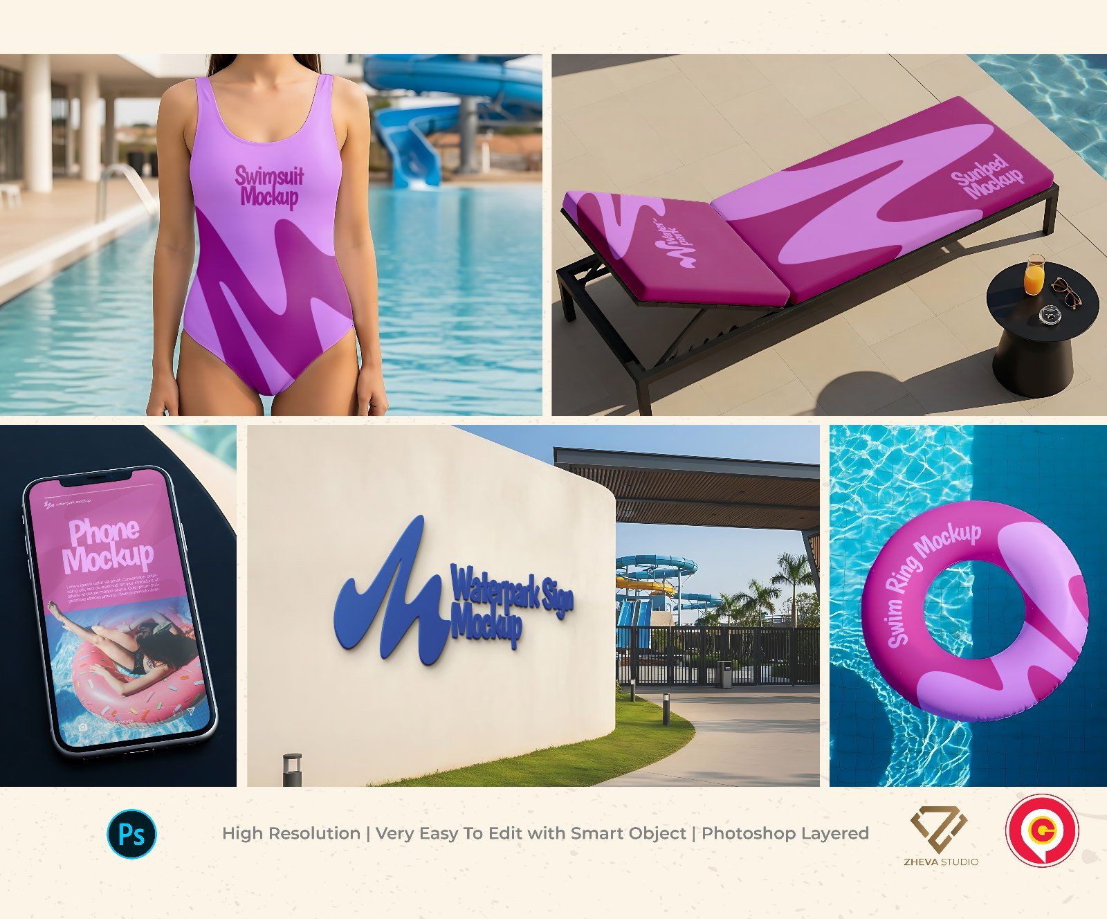 Premium Branding Swimming Pool Mockup