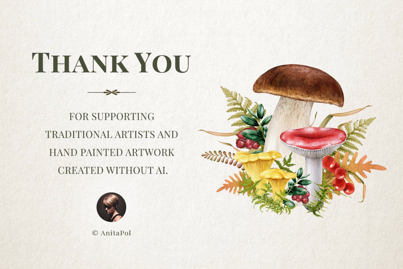 Fall Mushrooms Watercolor Clipart — image 21