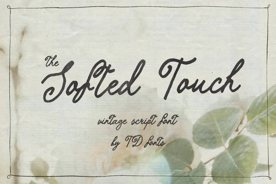 The Softed Touch Vintage Script font Ink font handwritten